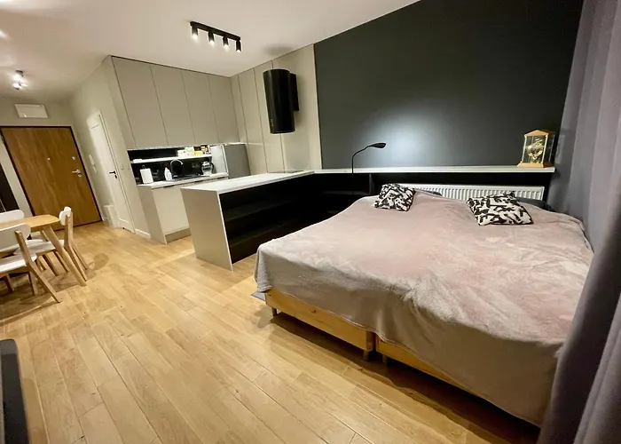 Lägenhet Time&house Pileckiego Przy Centrum Onkologi I Klinice Novum Na Wylacznosc Pokoj,sypialnia,lozko, Lazienka,kuchnia